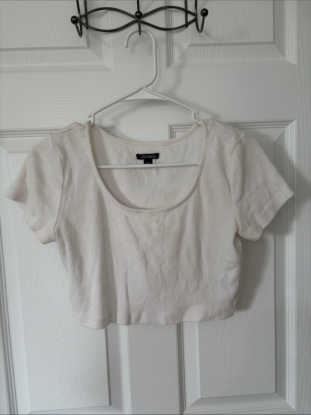 wild fable Cream Scoop-Neck Cropped Top